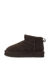 Biasnow Flatform Ankle Boot Suede Dark Brown