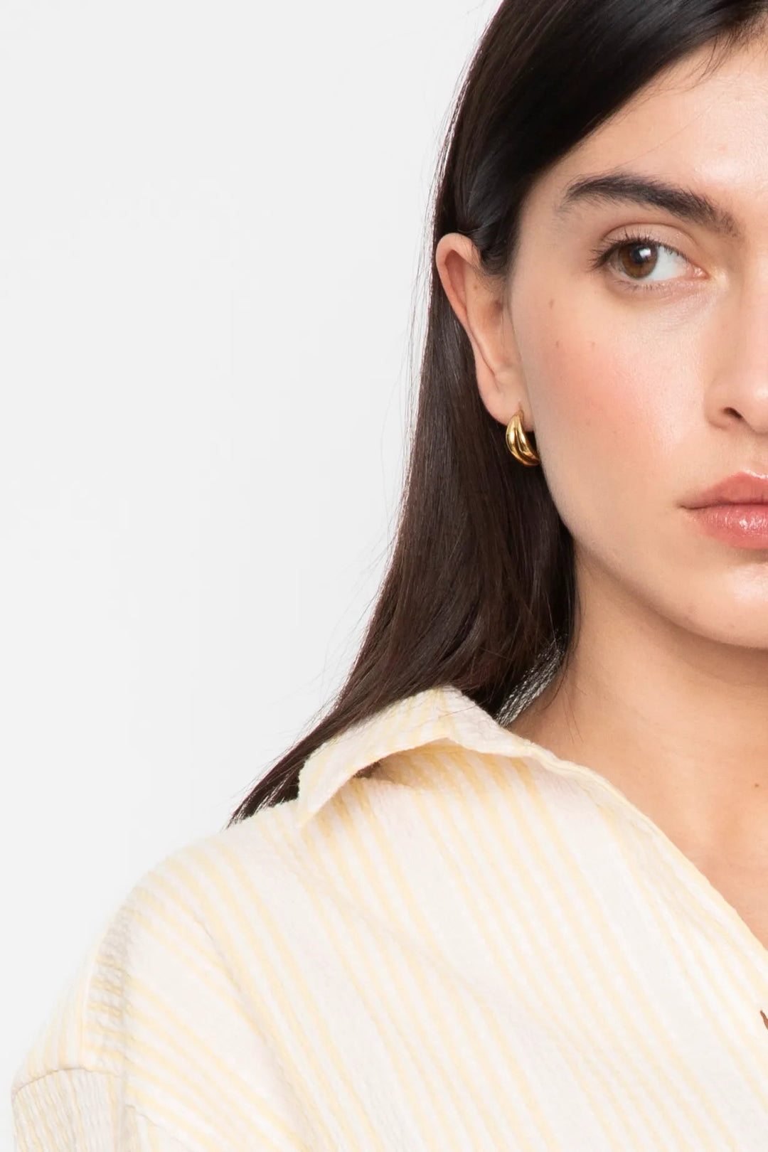 Bibi Crepe Shirt Light Yellow Stripe | Skjorter og bluser | Smuk