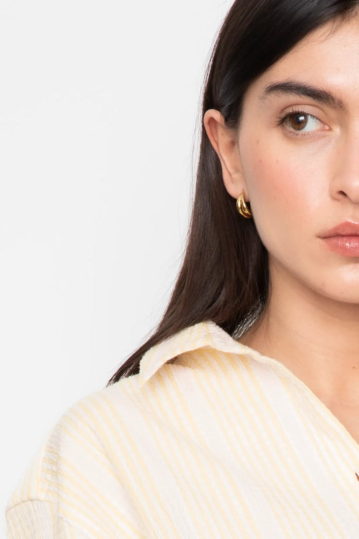 Bibi Crepe Shirt Light Yellow Stripe | Skjorter og bluser | Smuk
