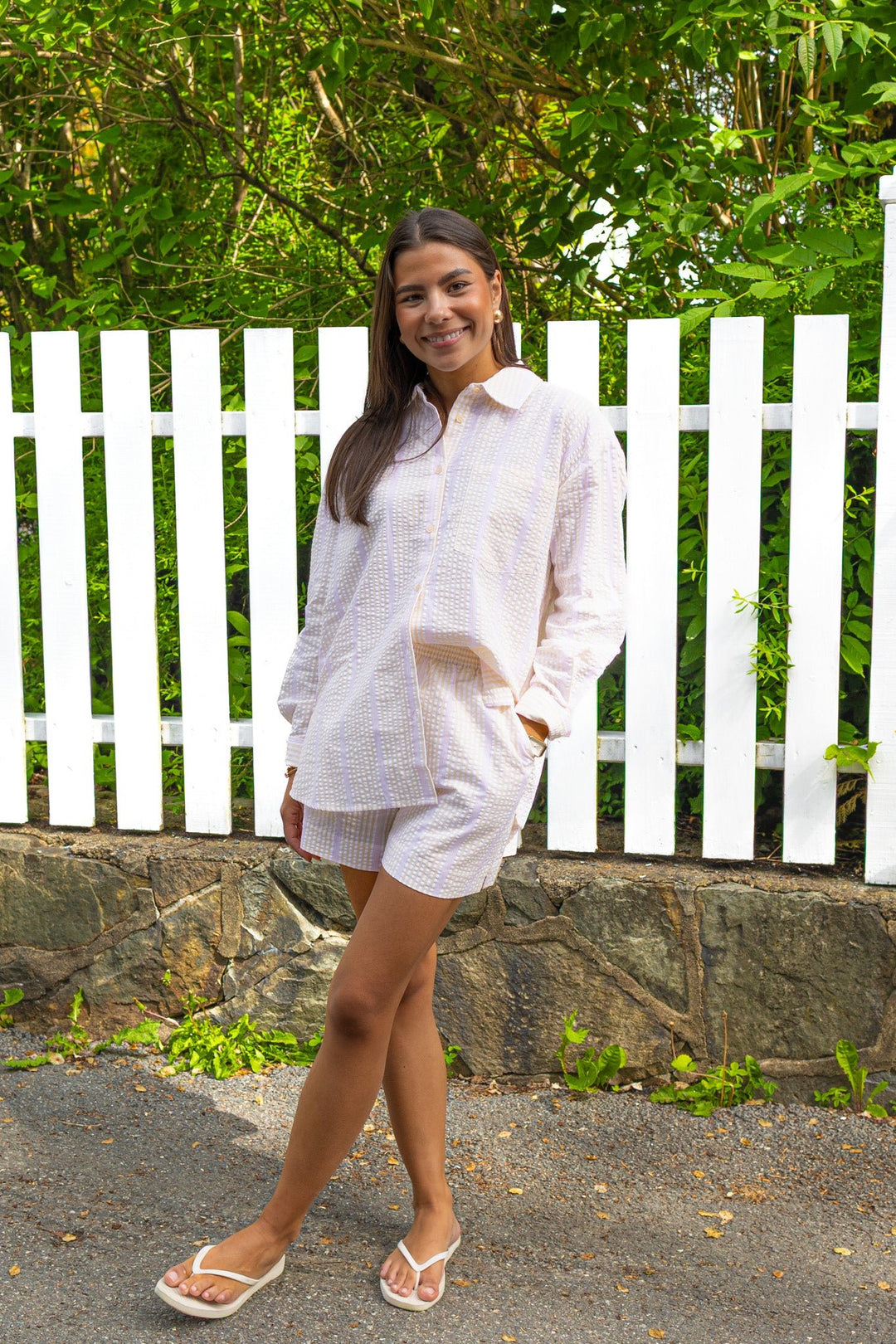 Bibi Crepe Shirt Light Yellow Stripe | Skjorter og bluser | Smuk