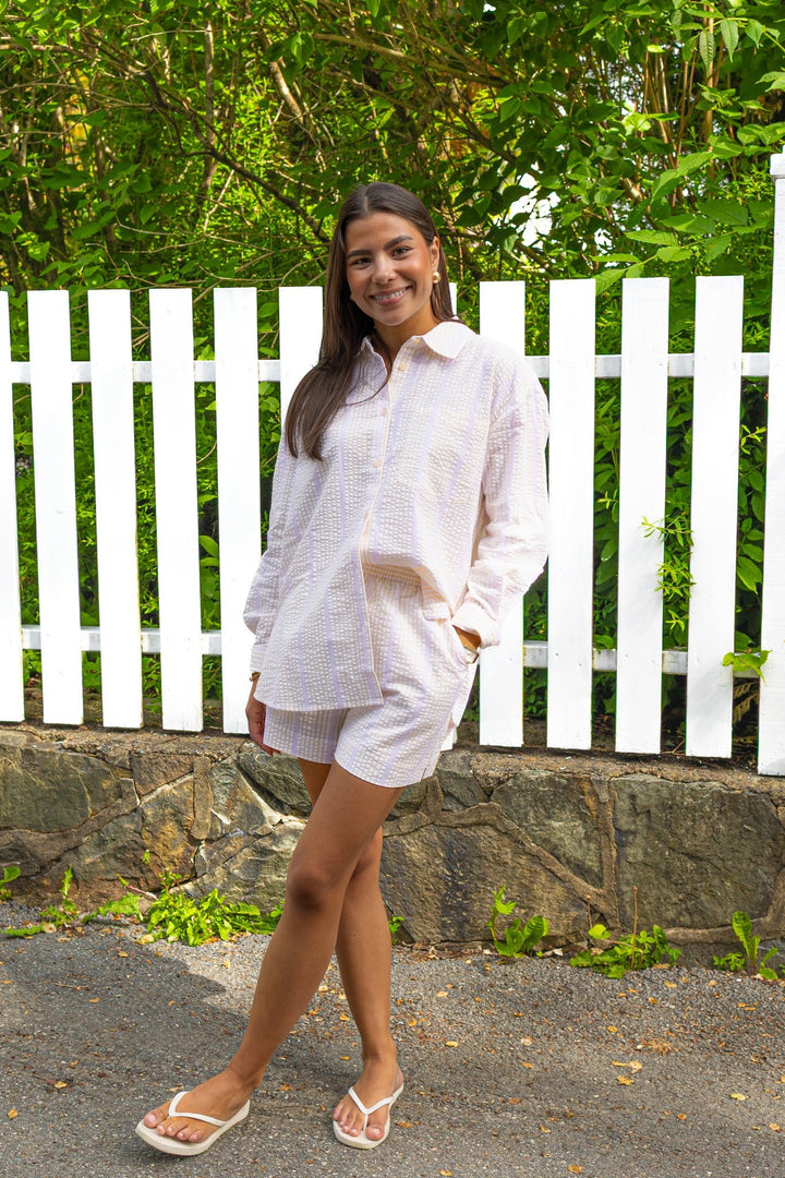 Bibi Crepe Shirt Light Yellow Stripe | Skjorter og bluser | Smuk
