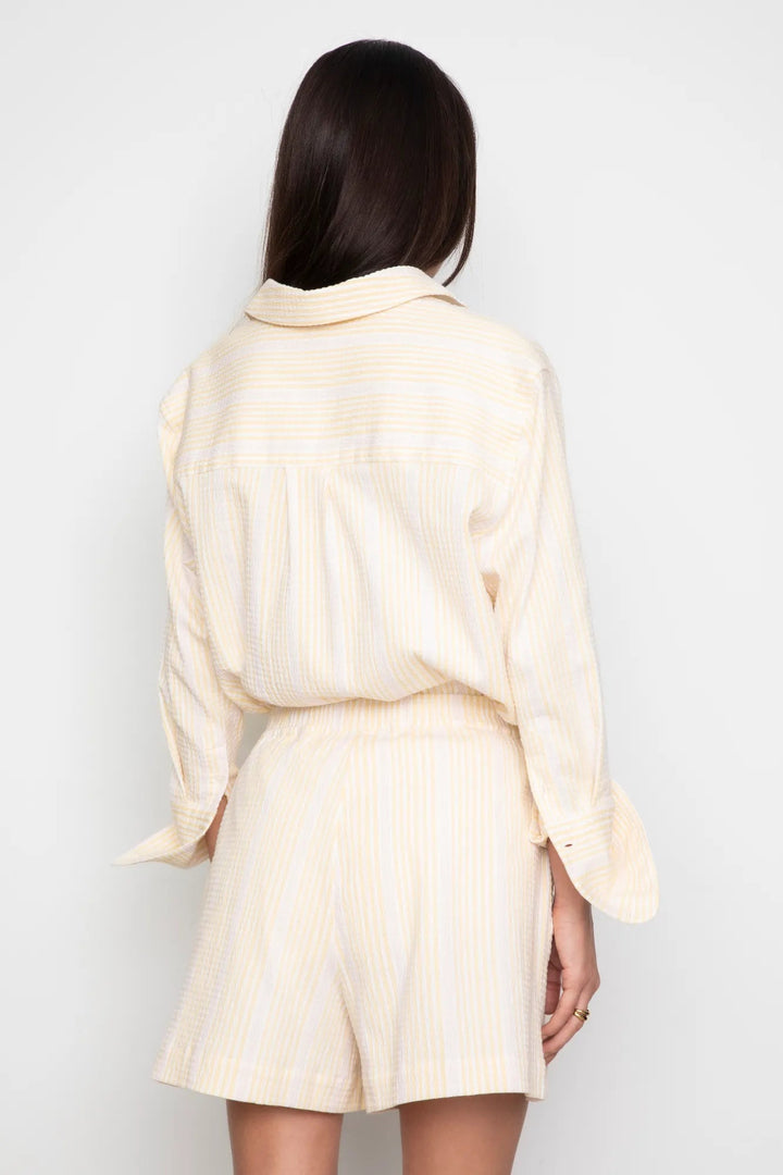 Bibi Crepe Shirt Light Yellow Stripe | Skjorter og bluser | Smuk