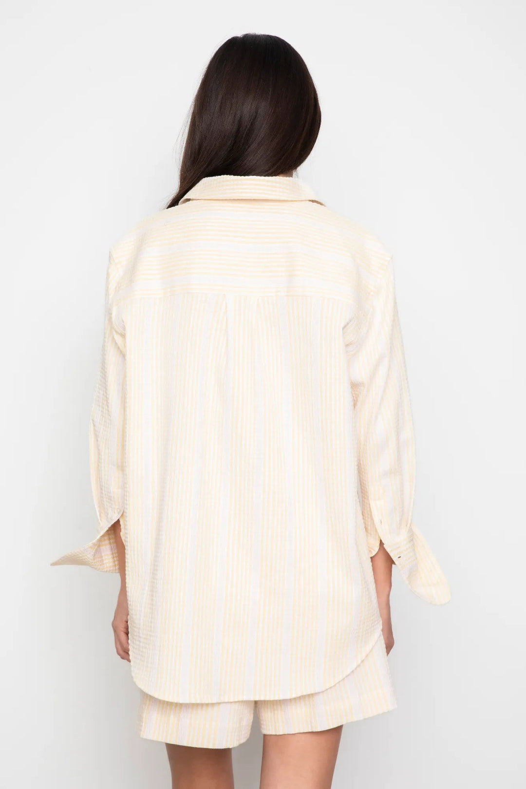 Bibi Crepe Shirt Light Yellow Stripe | Skjorter og bluser | Smuk