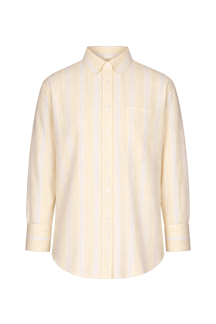 Bibi Crepe Shirt Light Yellow Stripe | Skjorter og bluser | Smuk