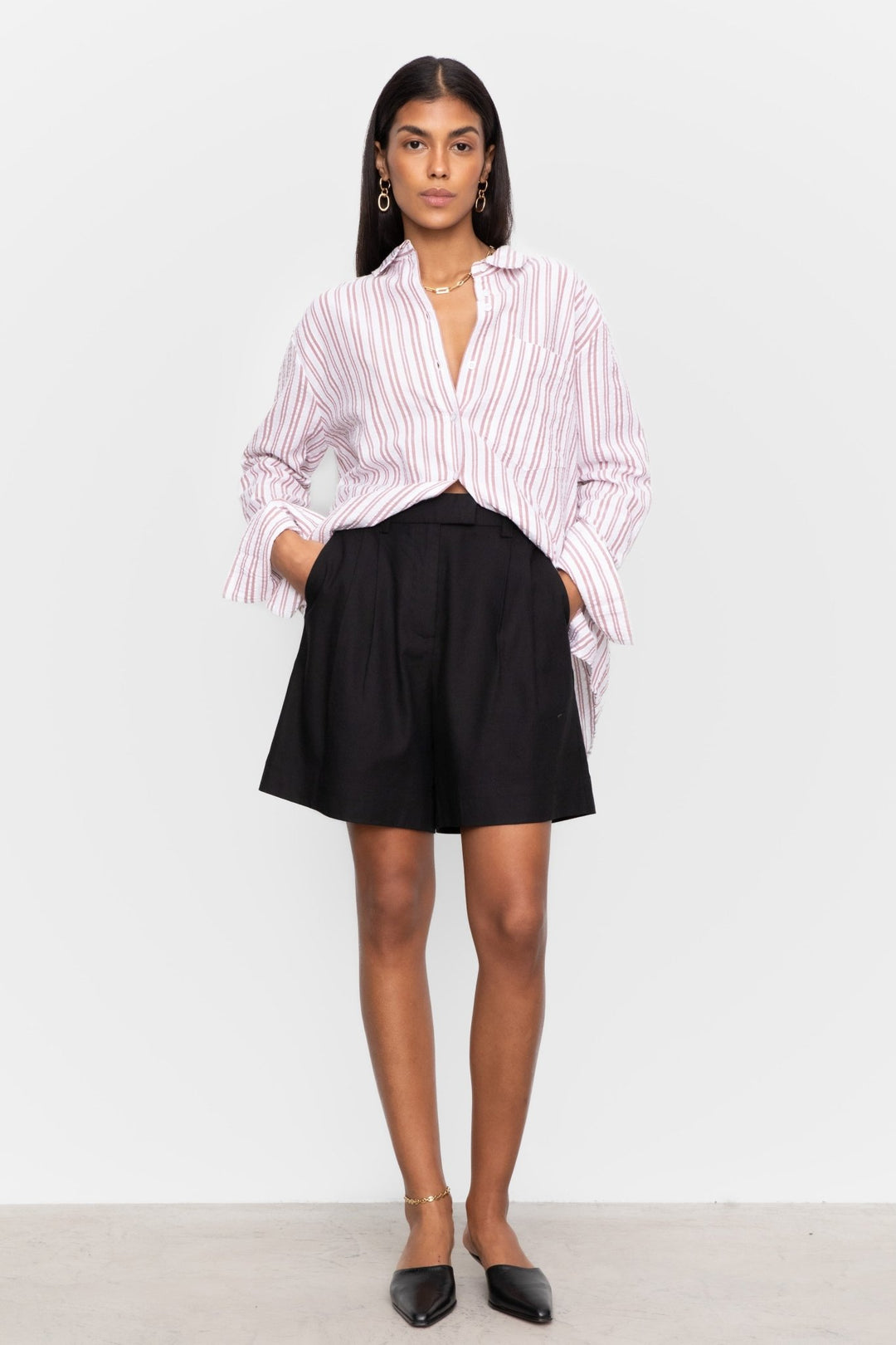 Bibi Crepe Shirt Terracotta | Skjorter og bluser | Smuk - Dameklær på nett