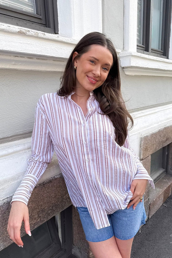 Bibi Crepe Shirt Terracotta | Skjorter og bluser | Smuk - Dameklær på nett