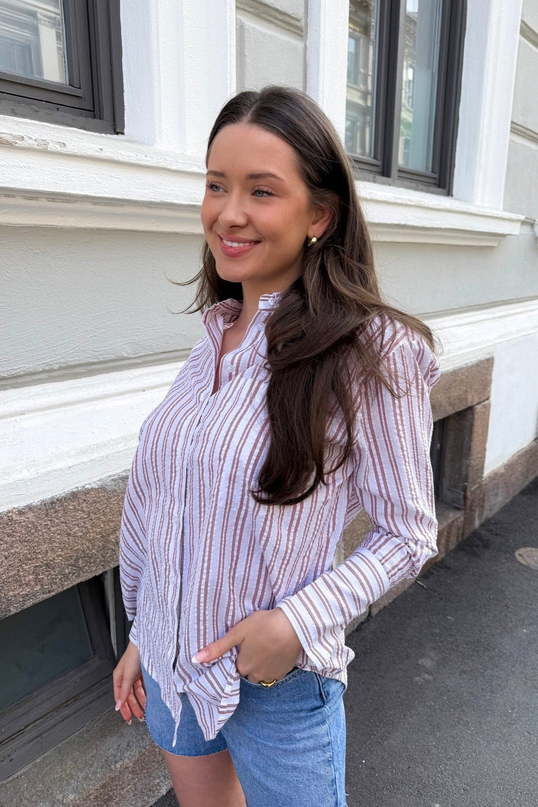 Bibi Crepe Shirt Terracotta | Skjorter og bluser | Smuk - Dameklær på nett