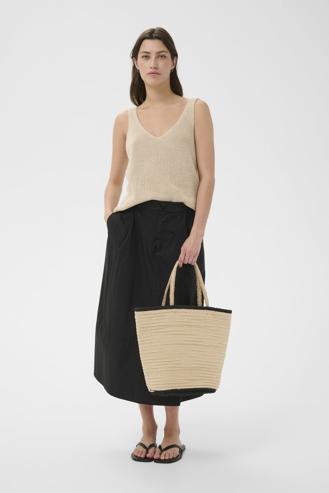 Bigge Bag Natural With. Black Edges | Vesker | Smuk