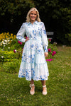 Billa Ls Long Dress Halogen Blue Billa Aop