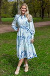 Billa Ls Long Dress Halogen Blue Billa Aop