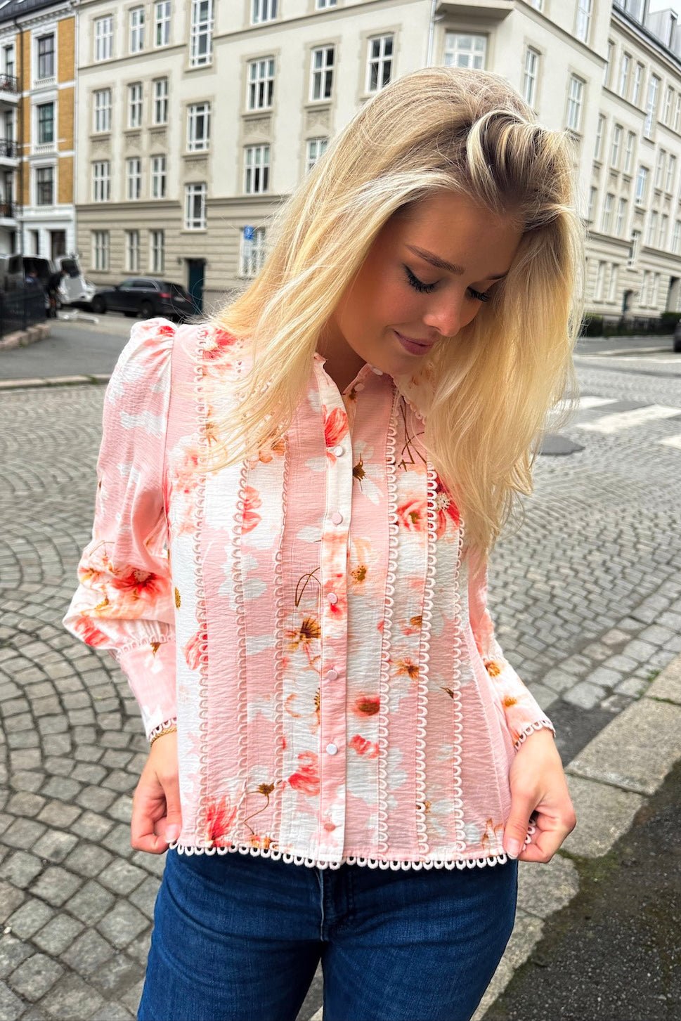 Billa Ls Shirt Chintz Rose Billa Aop | Skjorter og bluser | Smuk - Dameklær på nett