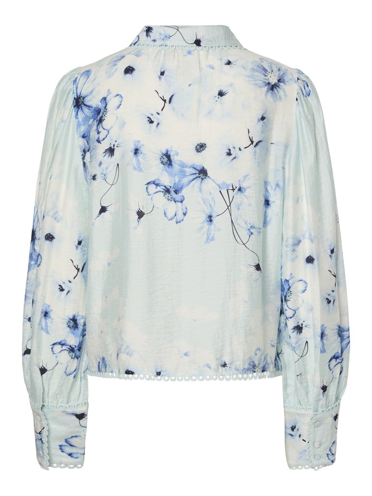 Billa Ls Shirt Halogen Blue Billa Aop | Skjorter og bluser | Smuk - Dameklær på nett