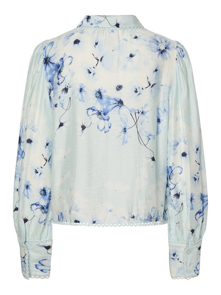 Billa Ls Shirt Halogen Blue Billa Aop | Skjorter og bluser | Smuk - Dameklær på nett