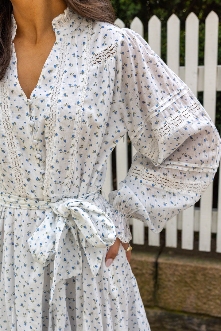 Birgitte Print Flower Dress Off White | Kjoler | Smuk