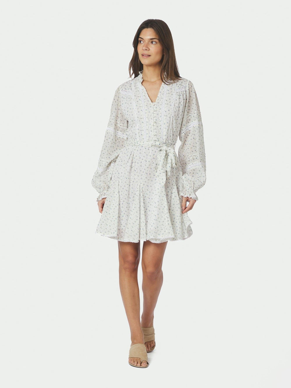 Birgitte Print Flower Dress Off White | Kjoler | Smuk