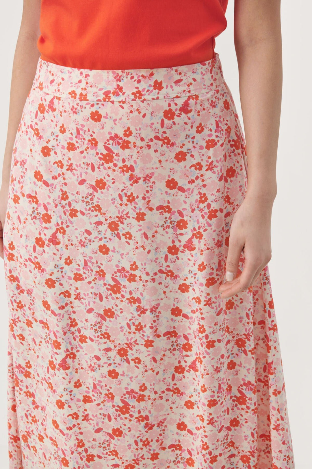 Biserapw Skirt Mandarin Red Mini Flower | Skjørt | Smuk - Dameklær på nett