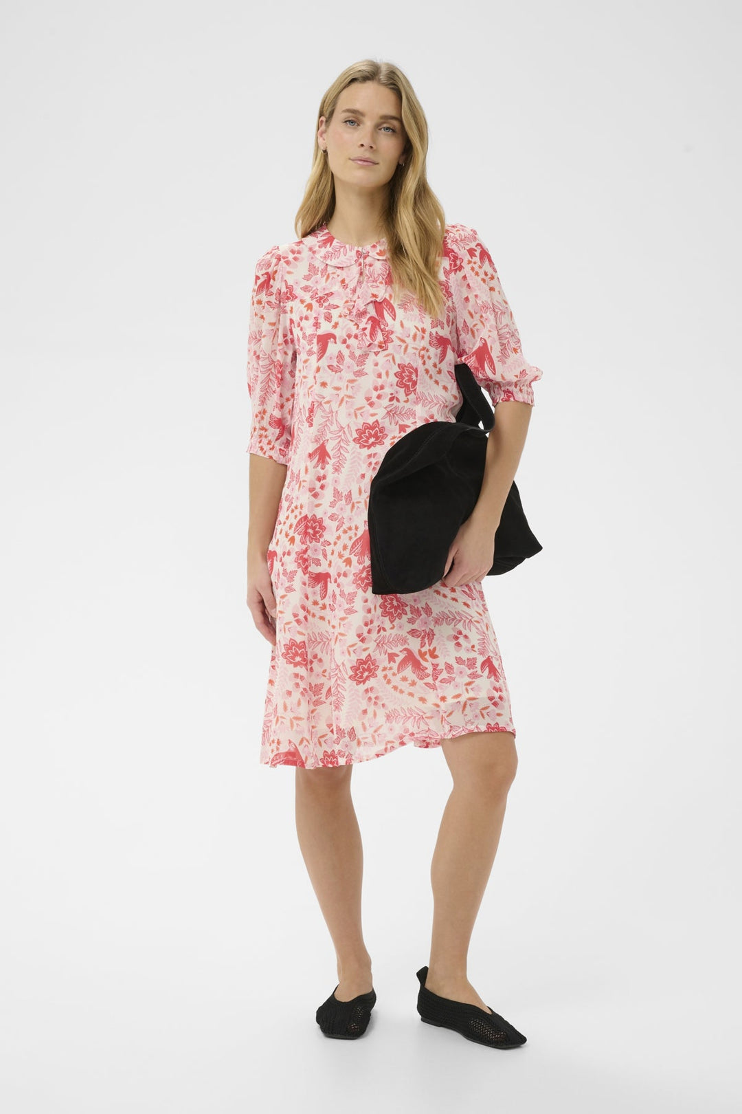Bitelle Dress Poppy Red Bird Print | Kjoler | Smuk