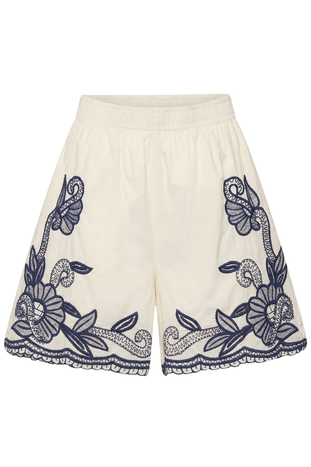 Bitja Shorts Whisper White W Blue Emb | Shorts | Smuk