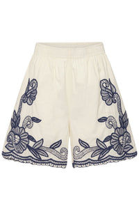 Bitja Shorts Whisper White W Blue Emb