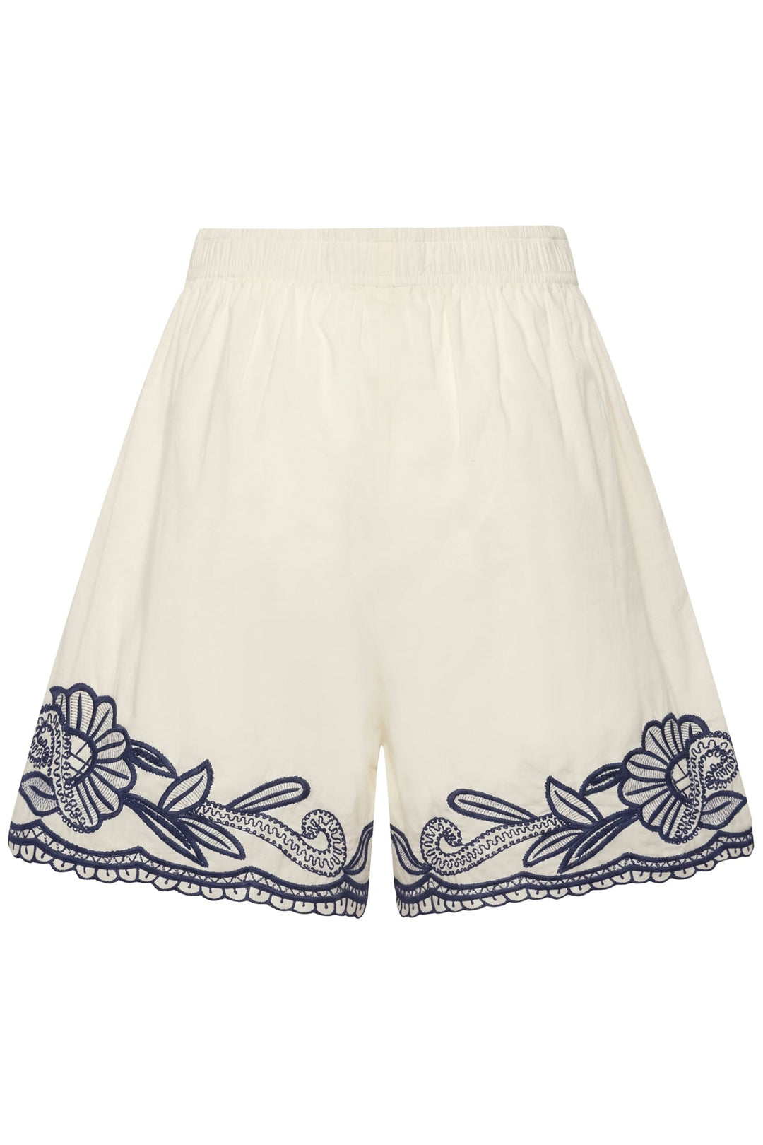 Bitja Shorts Whisper White W Blue Emb | Shorts | Smuk