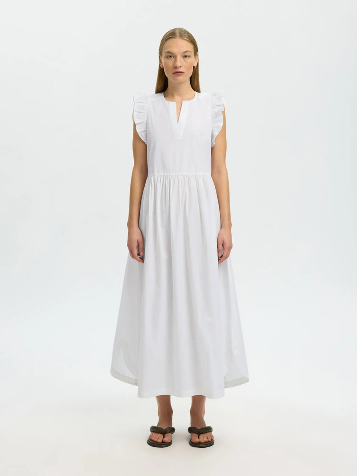Blair - Ida Regular Sl Long Dress Bright White | Kjoler | Smuk