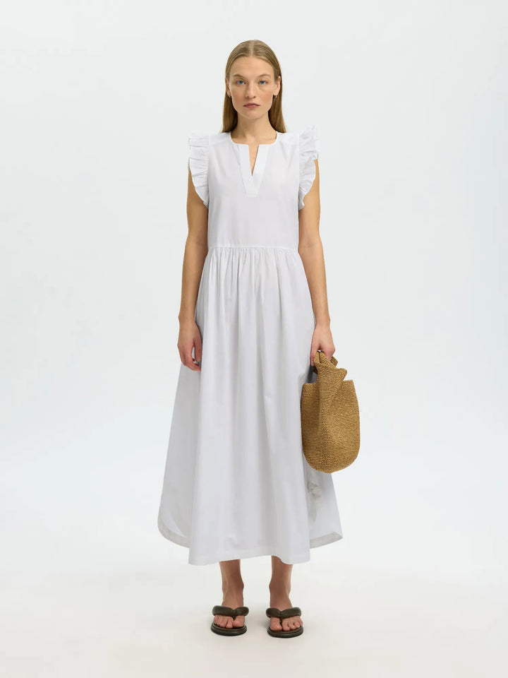 Blair - Ida Regular Sl Long Dress Bright White | Kjoler | Smuk