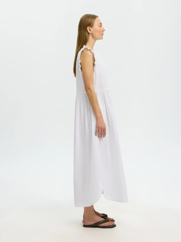 Blair - Ida Regular Sl Long Dress Bright White | Kjoler | Smuk