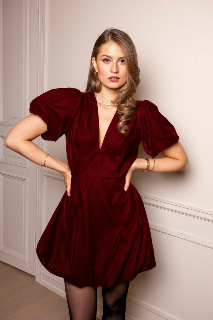 Blake Dress Velvet Bordeaux | Kjoler | Smuk - Dameklær på nett