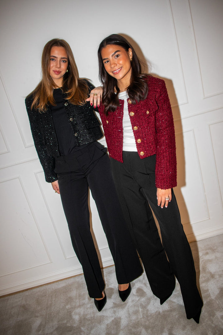 Blazer Tweeded Bordeaux | Blazer | Smuk - Dameklær på nett