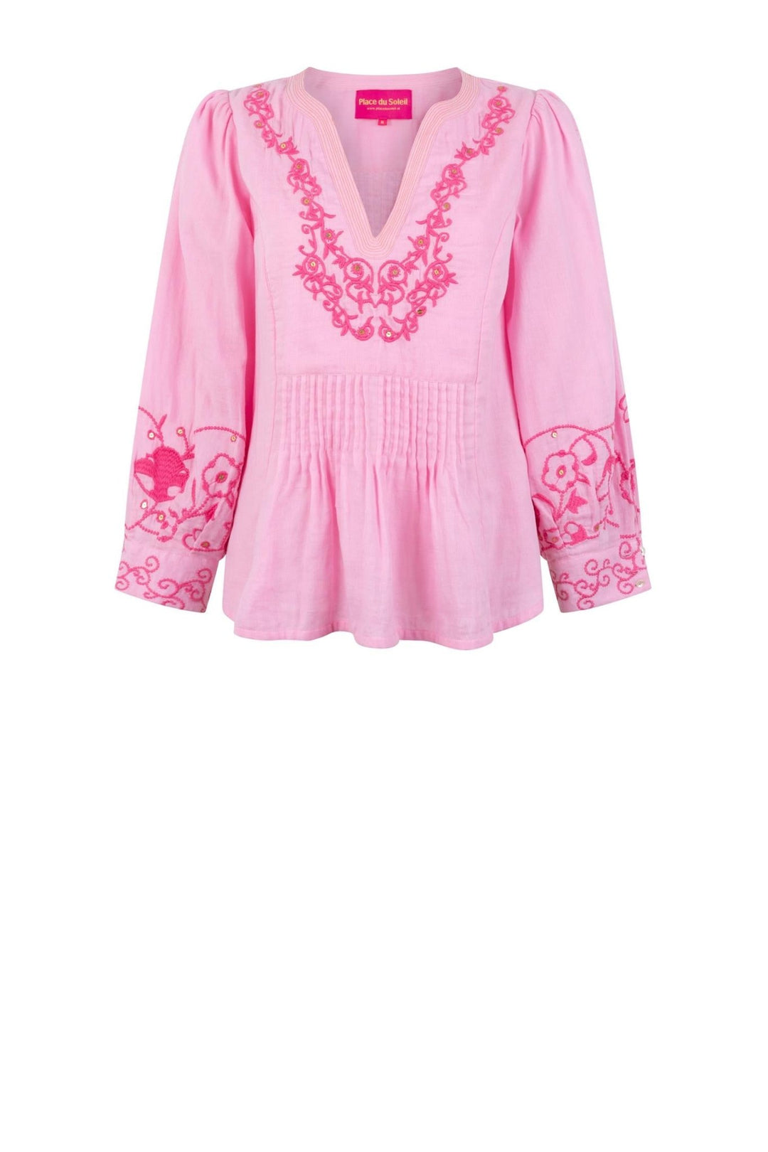 blouse rosa & darkpink embr | Skjorter og bluser | Smuk - Dameklær på nett