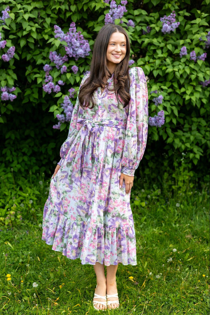 Bohemian Belt Dress Brushed Flowers | Kjoler | Smuk - Dameklær på nett