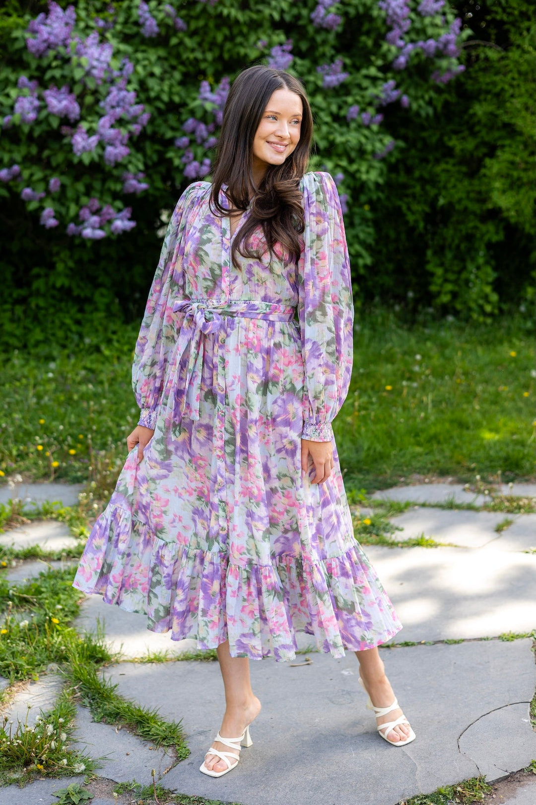 Bohemian Belt Dress Brushed Flowers | Kjoler | Smuk - Dameklær på nett