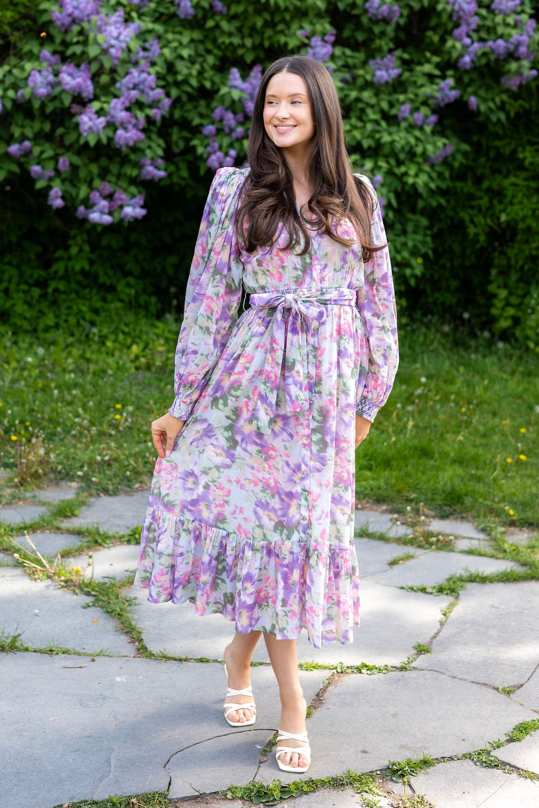 Bohemian Belt Dress Brushed Flowers | Kjoler | Smuk - Dameklær på nett