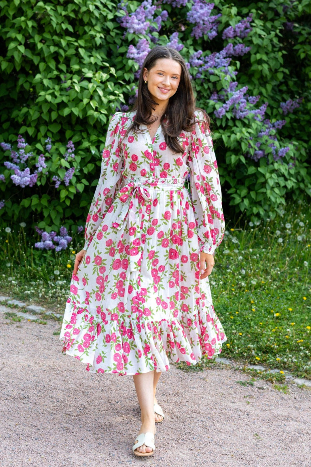 Bohemian Belt Dress Pink Meadow | Kjoler | Smuk - Dameklær på nett