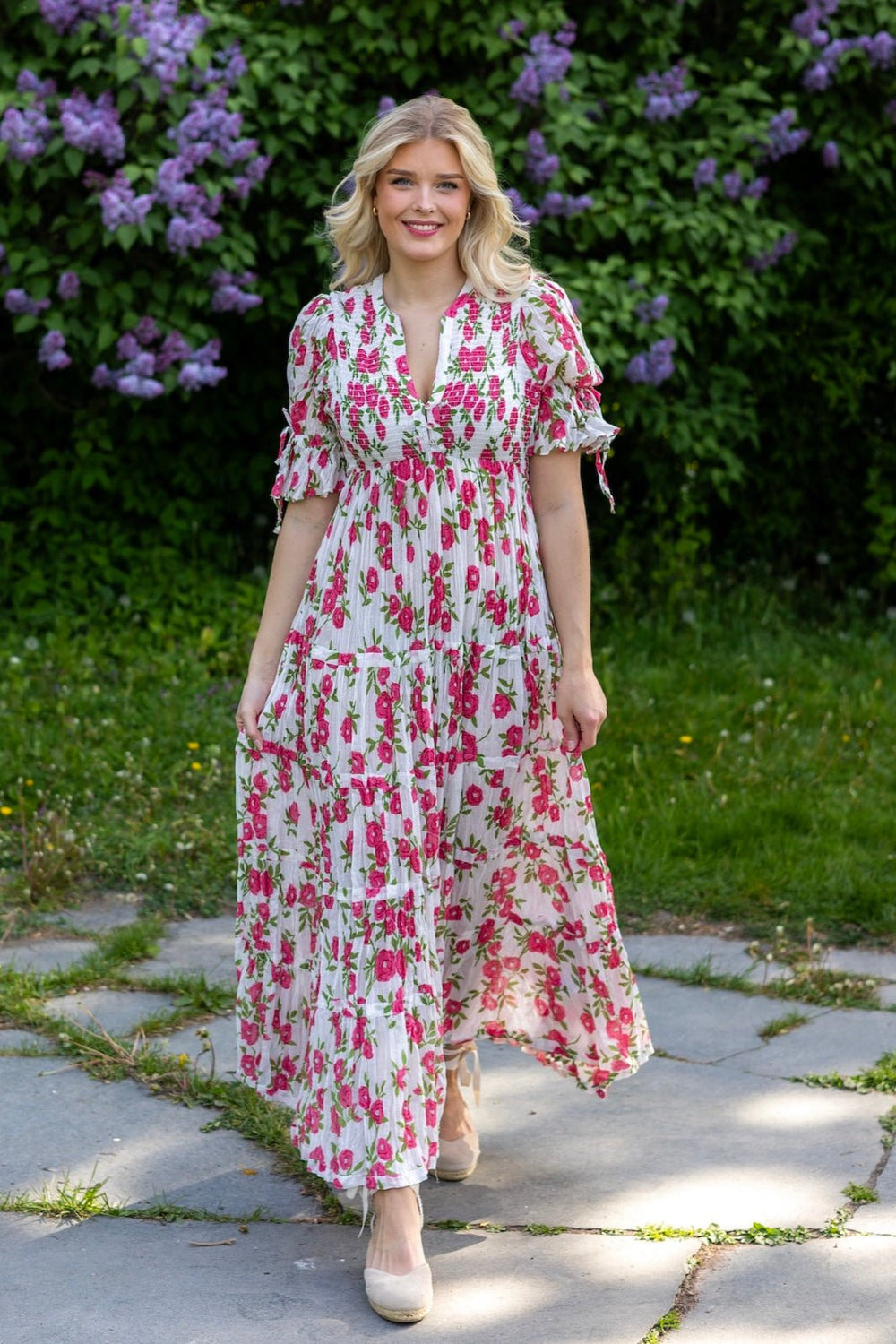 Bohemian Relaxed Dress Pink Meadow | Kjoler | Smuk - Dameklær på nett