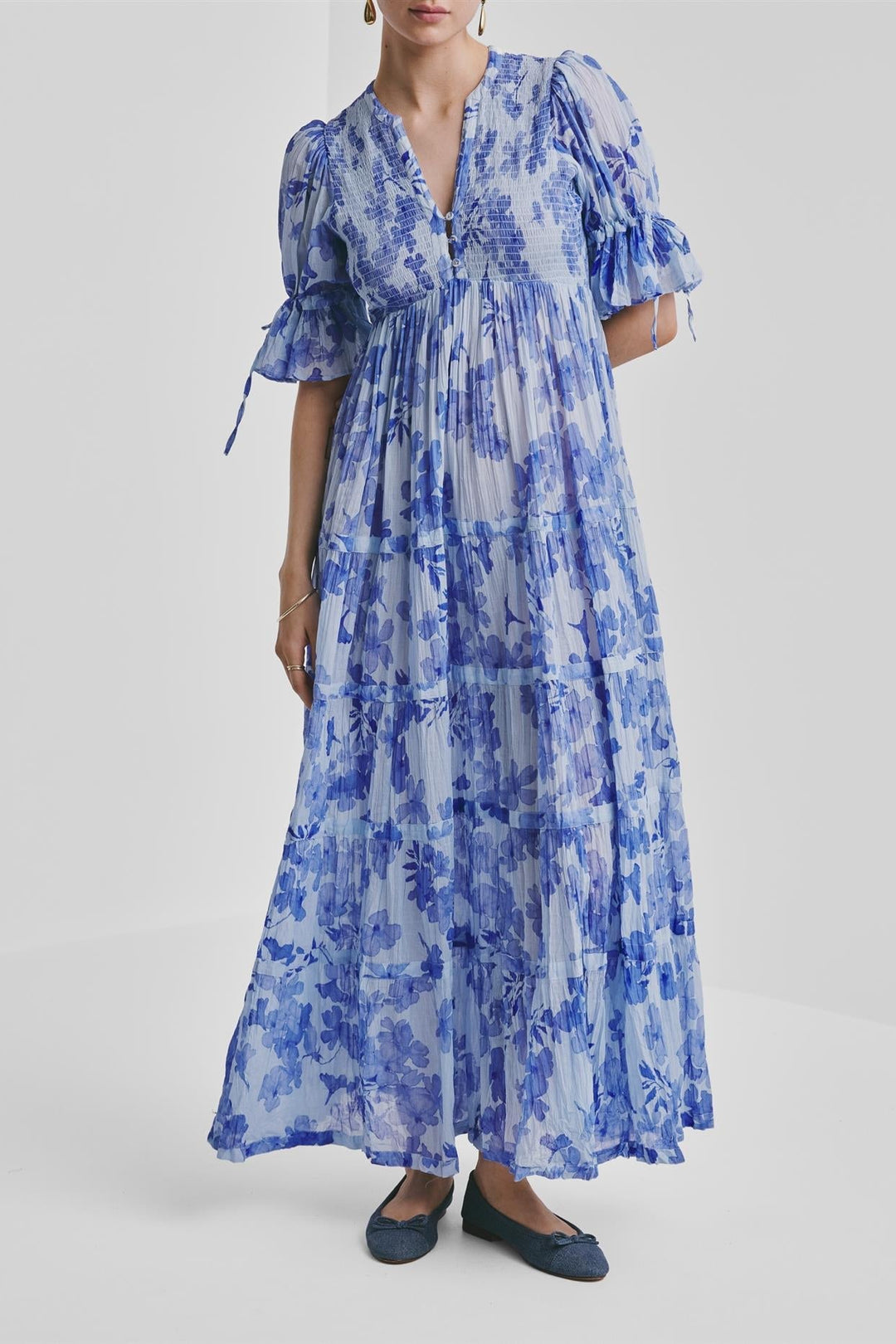 ByTiMo - Bohemian Relaxed Dress Sky Blue