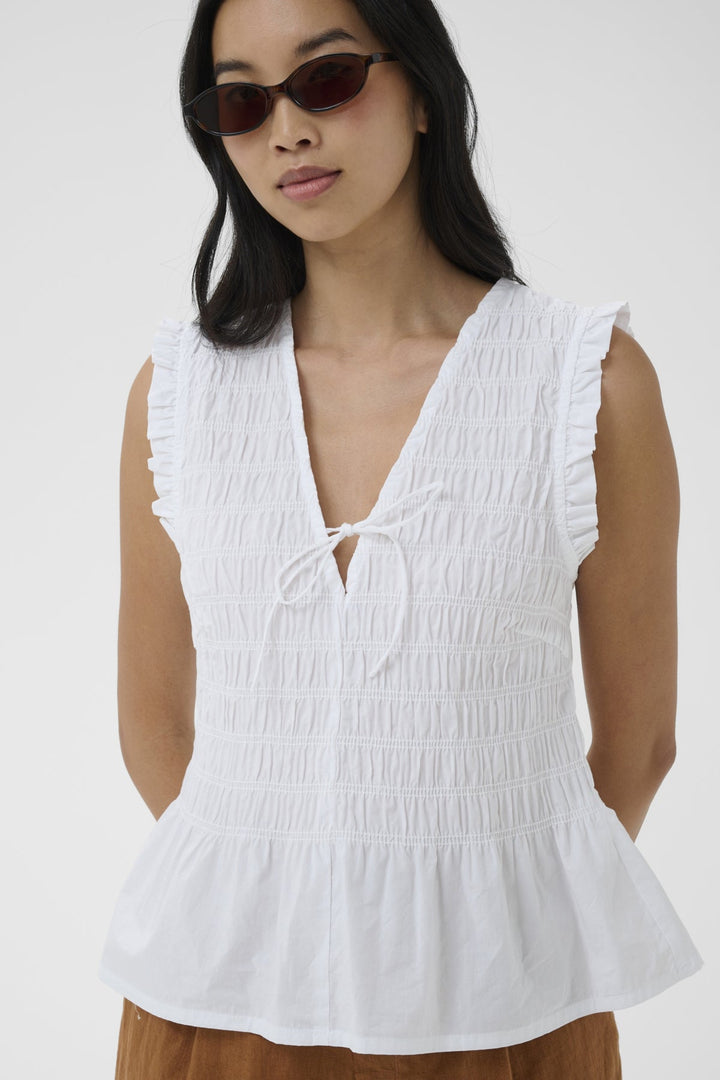 Borgny Top Bright White | Topper | Smuk