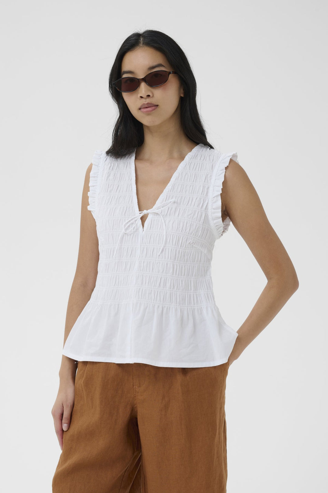 Borgny Top Bright White | Topper | Smuk