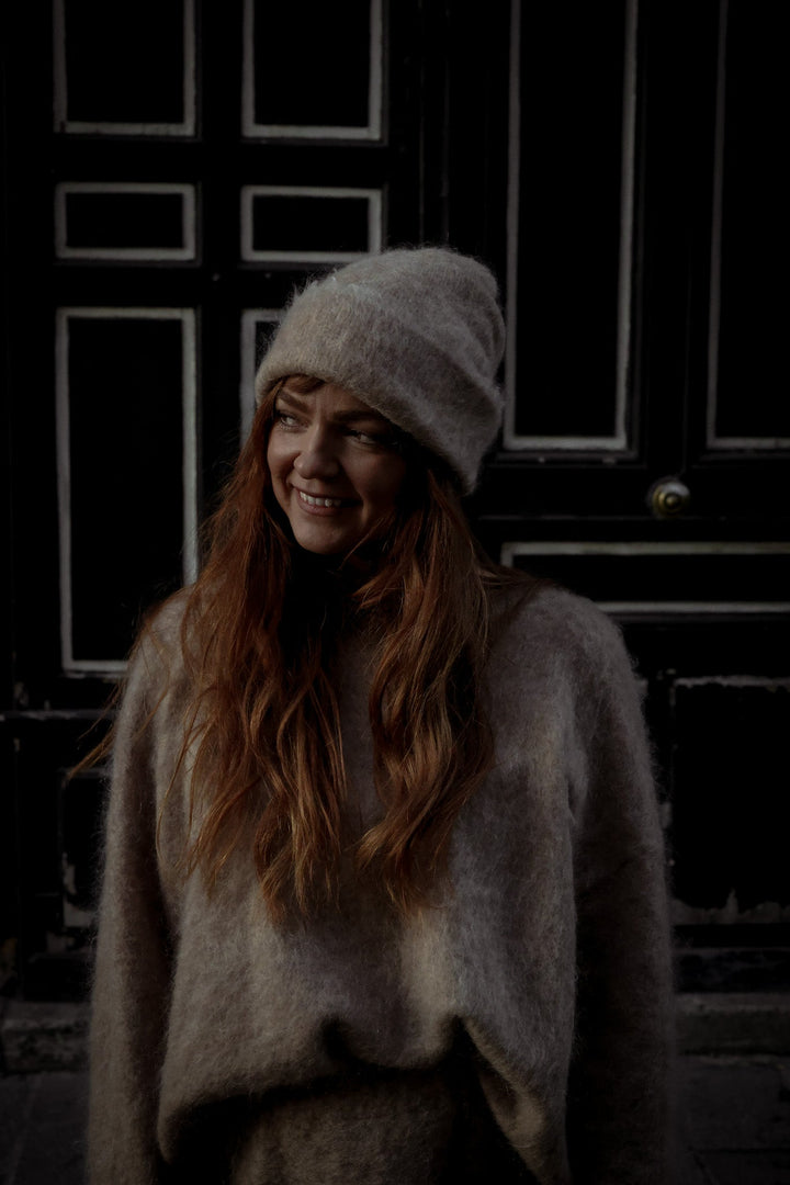 Boxy Beanie Beige Melange | Accessories | Smuk - Dameklær på nett