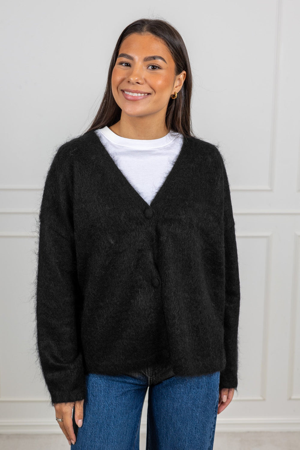 Boxy Cardi Sweater Black | Genser | Smuk - Dameklær på nett