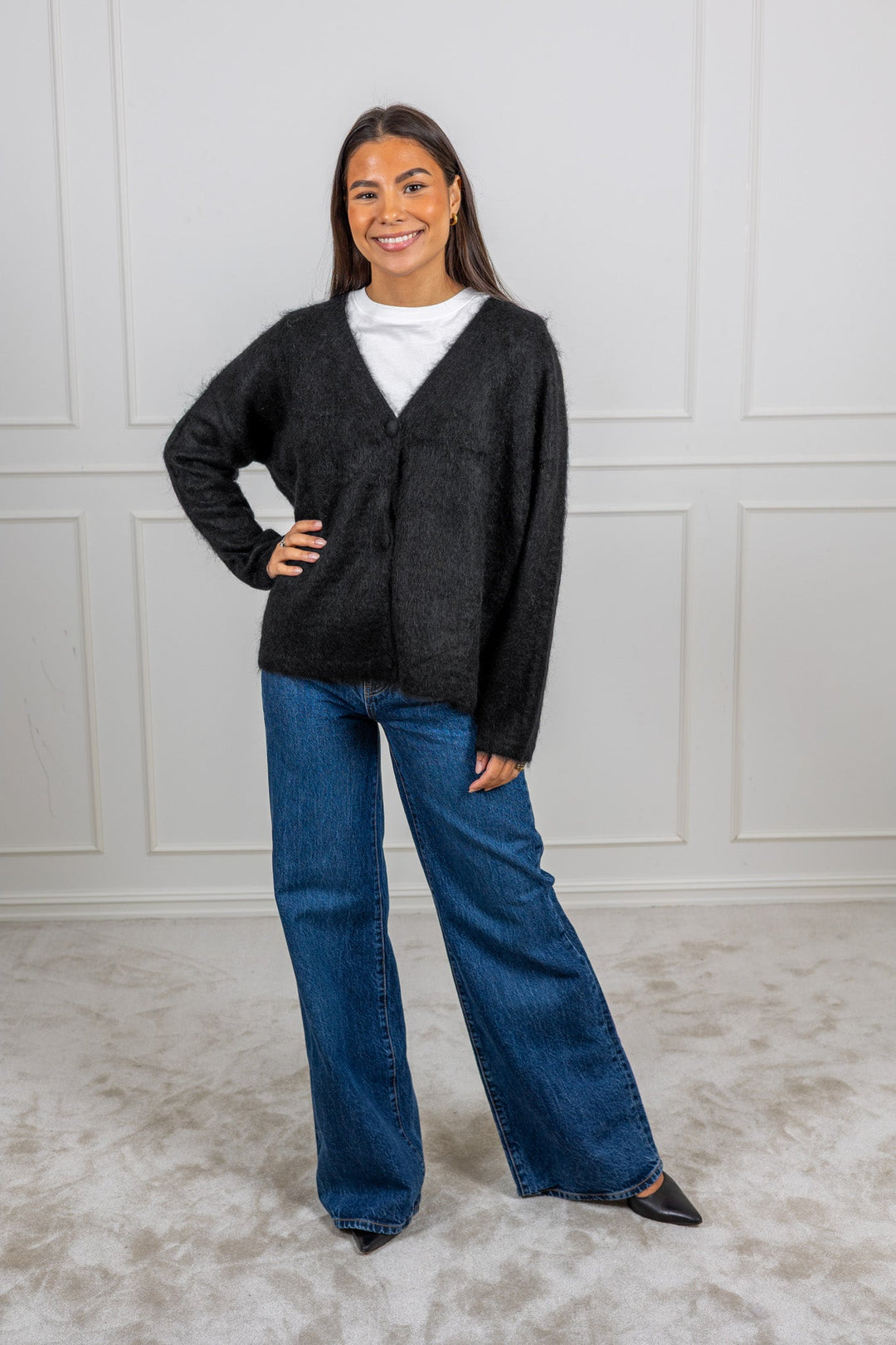 Boxy Cardi Sweater Black | Genser | Smuk - Dameklær på nett