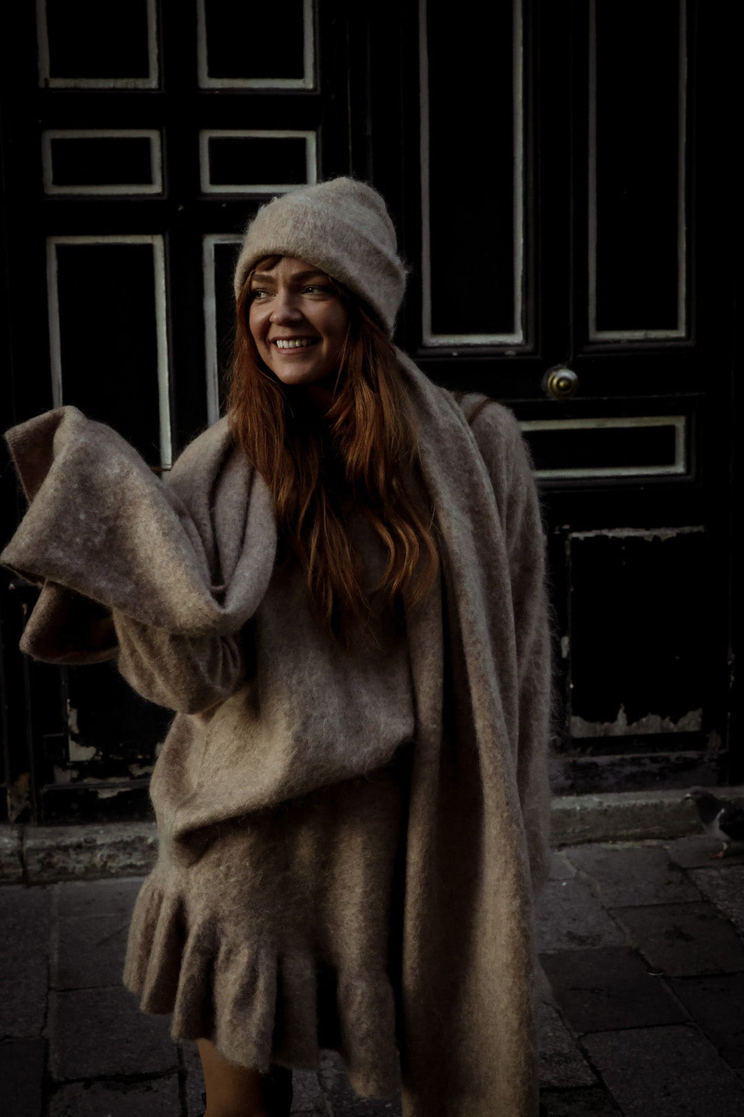 Boxy XL Scarf Beige Melange | Accessories | Smuk - Dameklær på nett