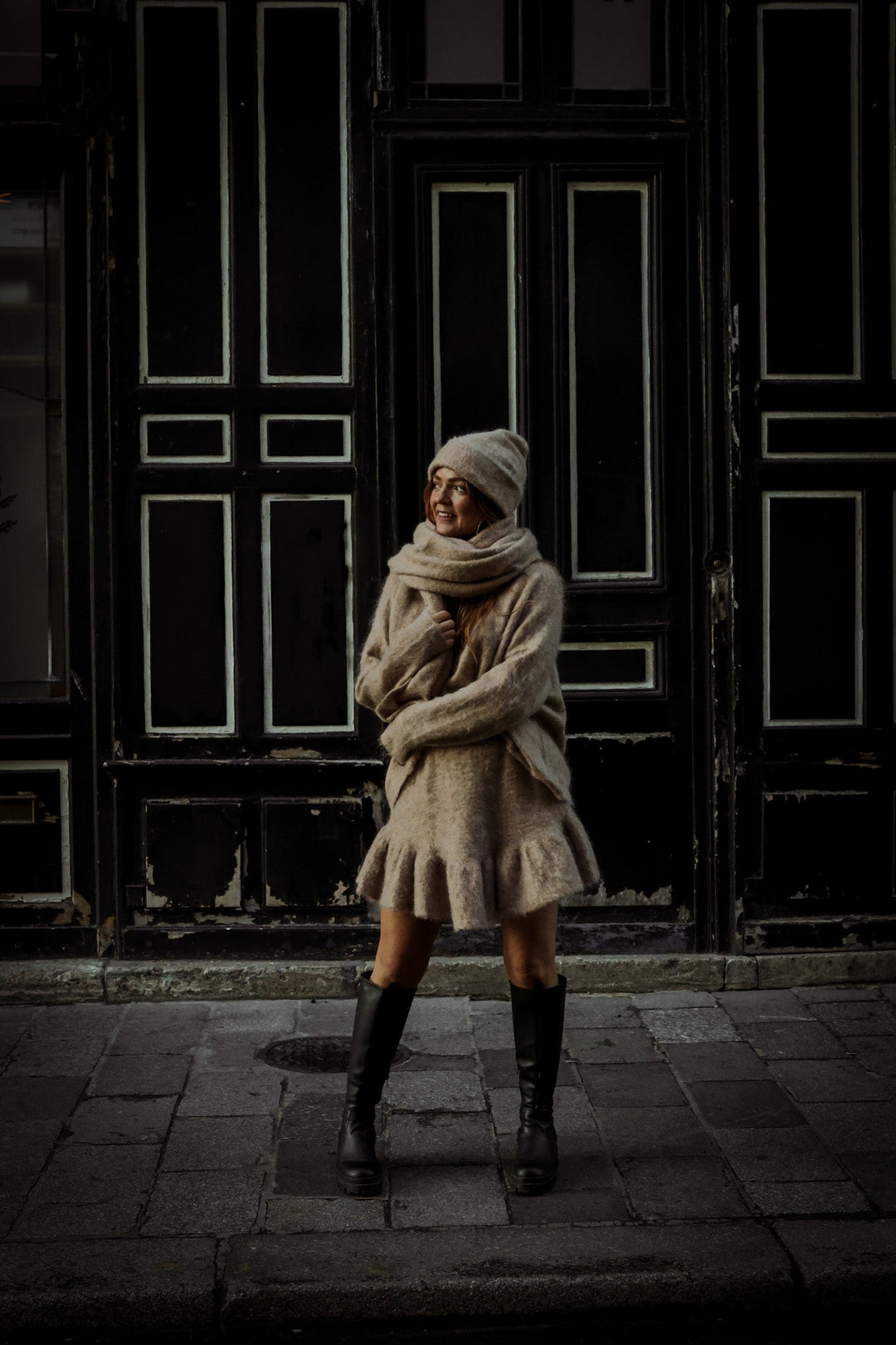 Boxy XL Scarf Beige Melange | Accessories | Smuk - Dameklær på nett