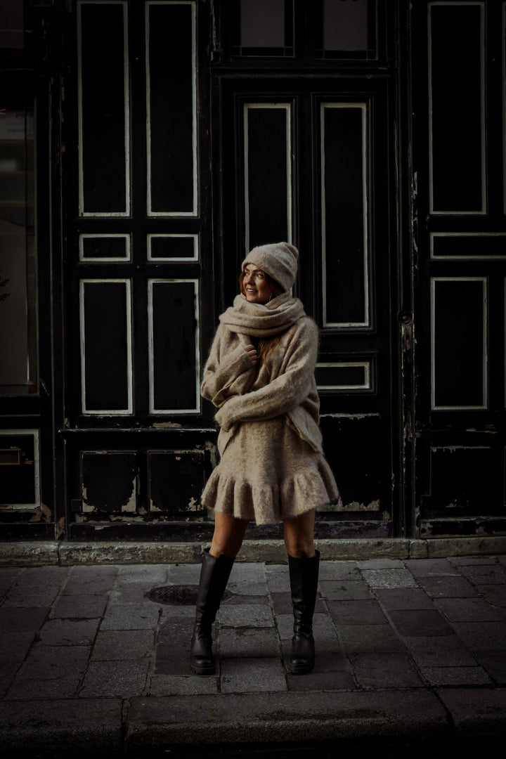 Boxy XL Scarf Beige Melange | Accessories | Smuk - Dameklær på nett
