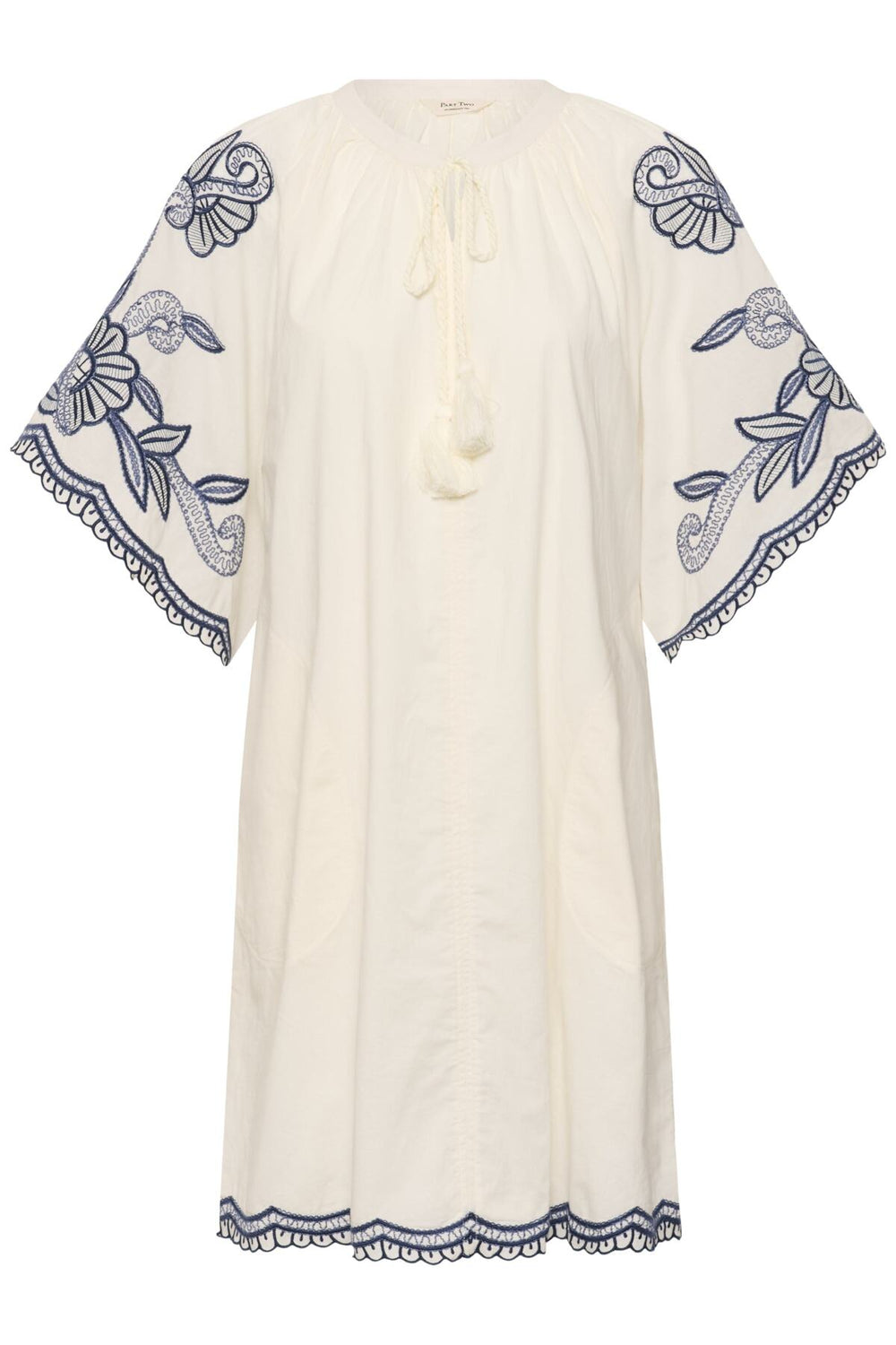 Breanna Dress Whisper White W Blue Emb | Kjoler | Smuk