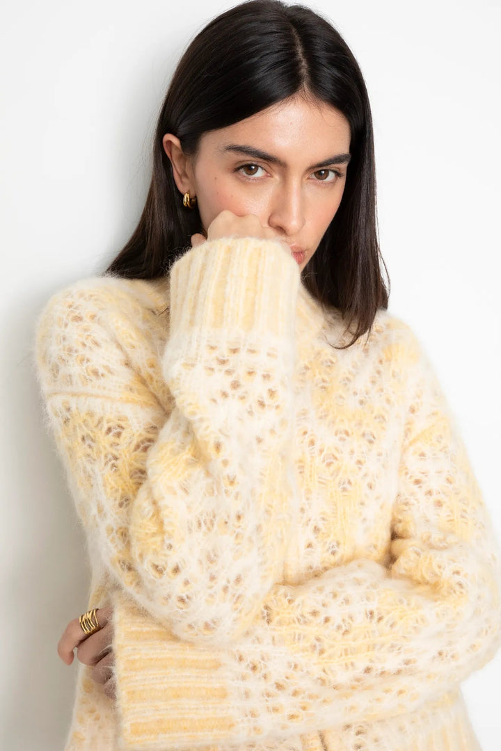 Briana Zip Knit Light Yellow | Genser | Smuk