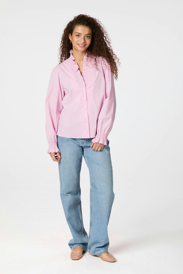 Brielle Stripe Shirt Light Pink | Skjorter og bluser | Smuk - Dameklær på nett