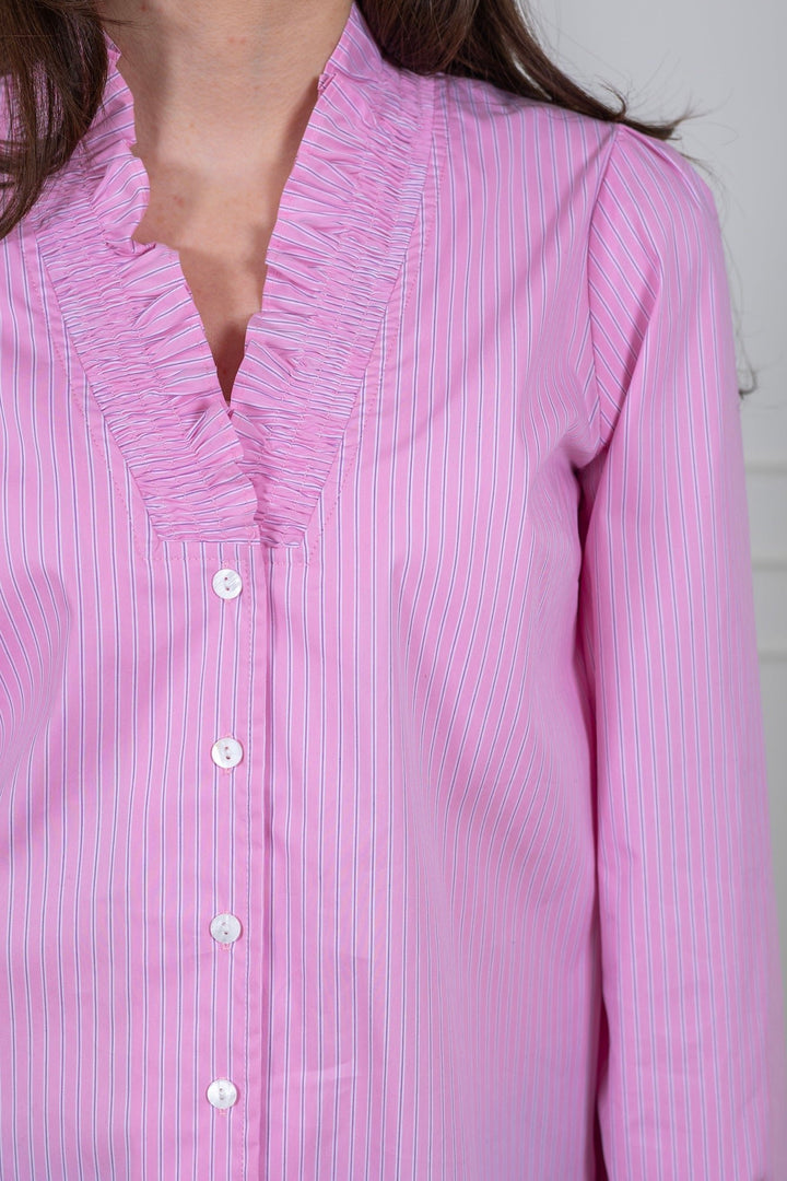 Brielle Stripe Shirt Light Pink | Skjorter og bluser | Smuk - Dameklær på nett