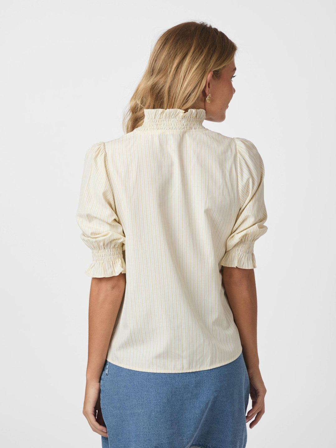 Briony Striped Shirt Light Yellow | Skjorter og bluser | Smuk - Dameklær på nett