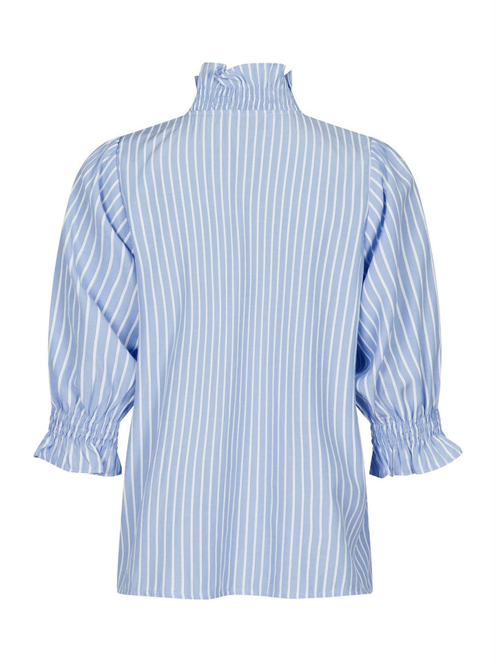 Briony Wide Stripe Blouse Light Blue | Skjorter og bluser | Smuk - Dameklær på nett